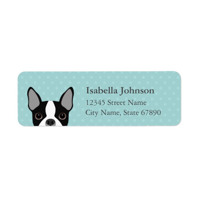 Étiquettes d'adresse de retour Boston Terrier (Devant)