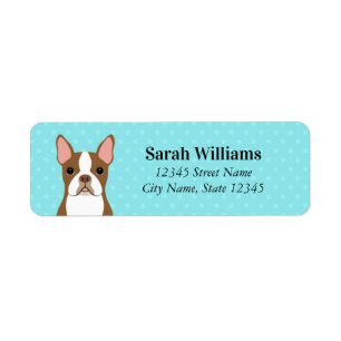 Étiquettes d'adresse de retour Boston Terrier