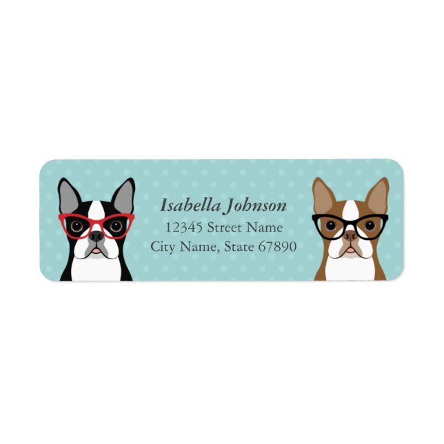 Étiquettes d'adresse de retour Boston Terrier (Devant)