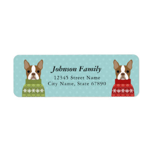 Étiquettes d'adresse de retour Boston Terrier