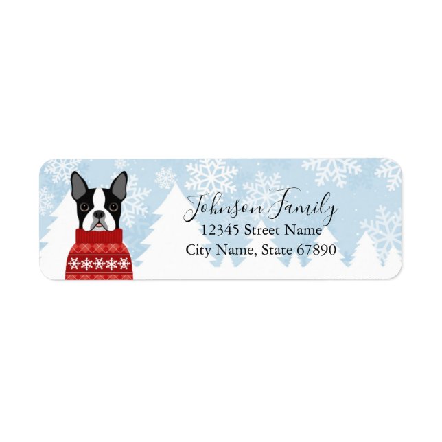 Étiquettes d'adresse de retour Boston Terrier (Devant)
