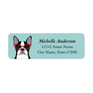 Étiquettes d'adresse de retour Boston Terrier