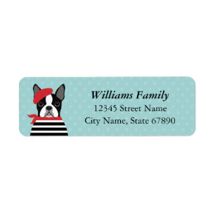 Étiquettes d'adresse de retour Boston Terrier