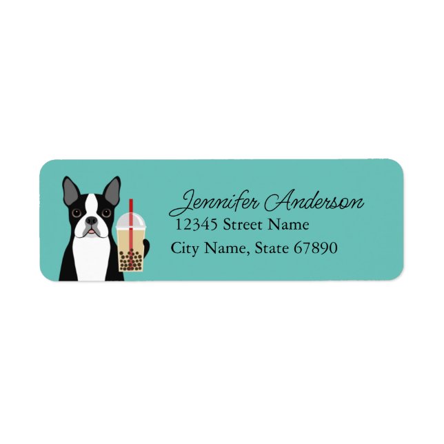 Étiquettes d'adresse de retour Boston Terrier (Devant)