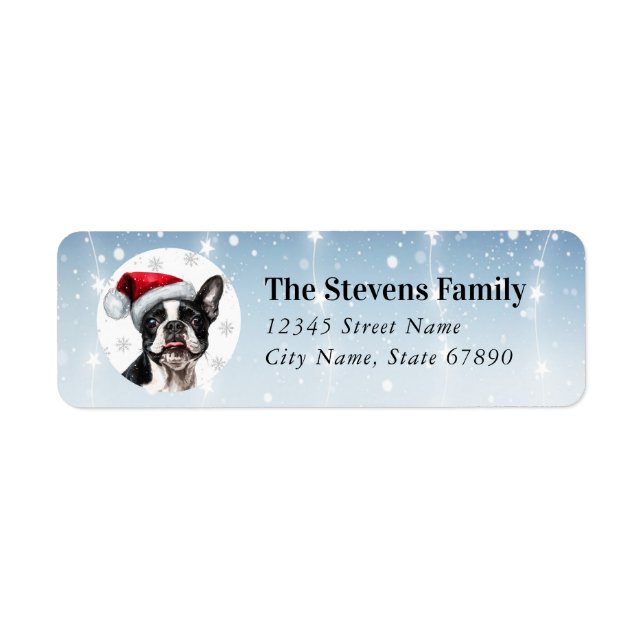 Étiquettes d'adresse de retour Boston Terrier (Devant)