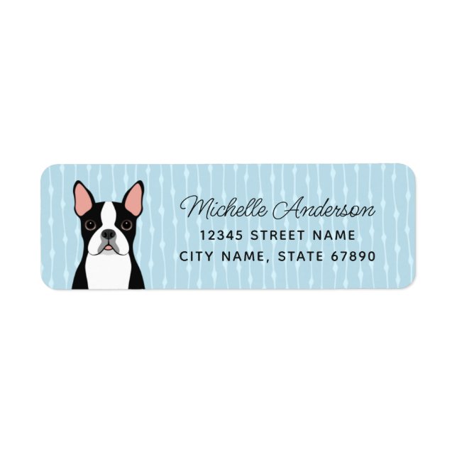 Étiquettes d'adresse de retour Boston Terrier (Devant)