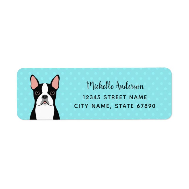 Étiquettes d'adresse de retour Boston Terrier (Devant)