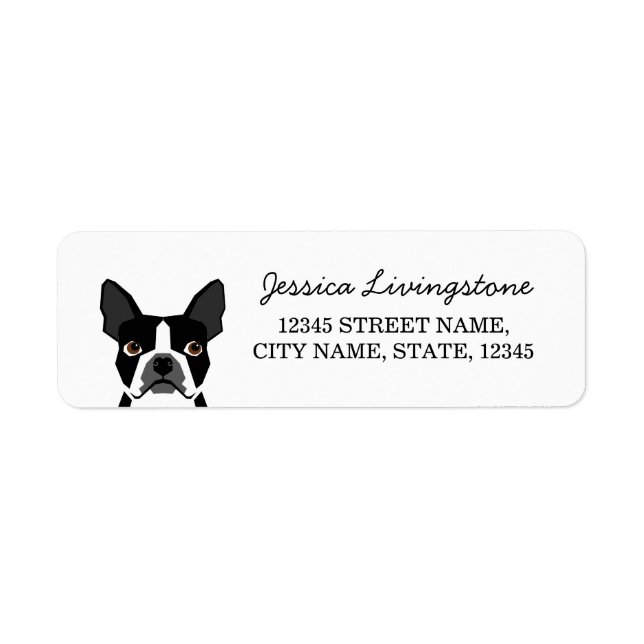 Étiquettes d'adresse de retour Boston Terrier - bo (Devant)