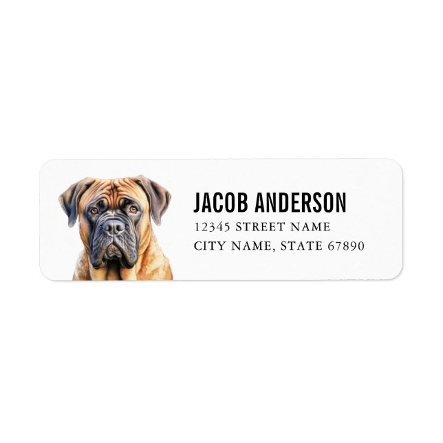 Étiquettes d'adresse de retour Bullmastiff (Devant)