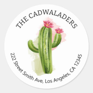 Étiquettes d'adresse de retour Cactus
