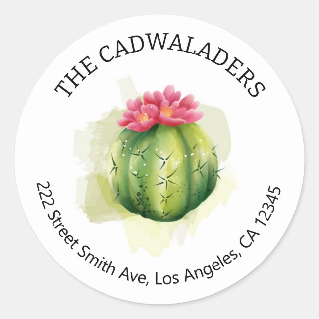 Étiquettes d'adresse de retour Cactus (Devant)