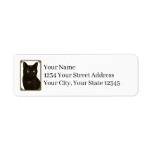 Étiquettes d'adresse de retour Chat Noir