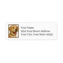 Étiquettes d'adresse de retour Chien Lab jaune