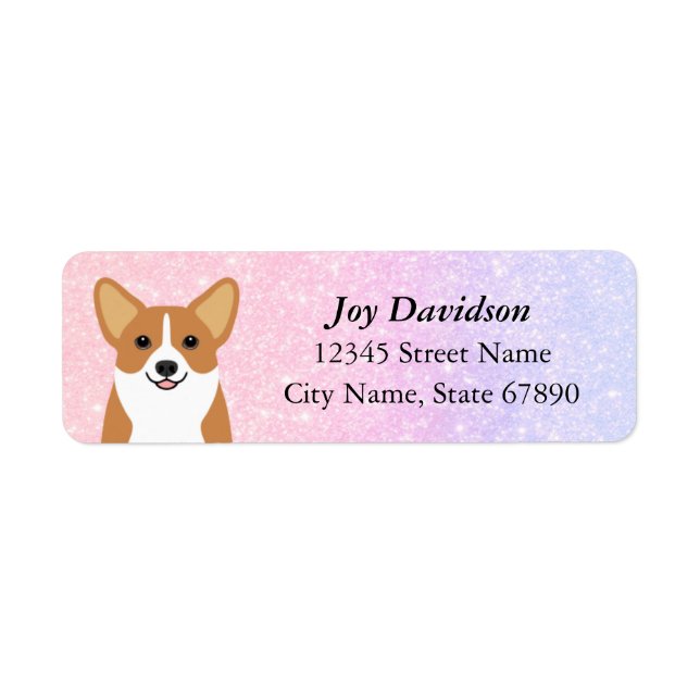 Étiquettes d'adresse de retour Corgi (Devant)