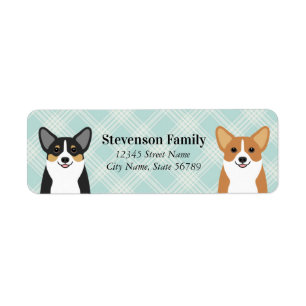 Étiquettes d'adresse de retour Corgi