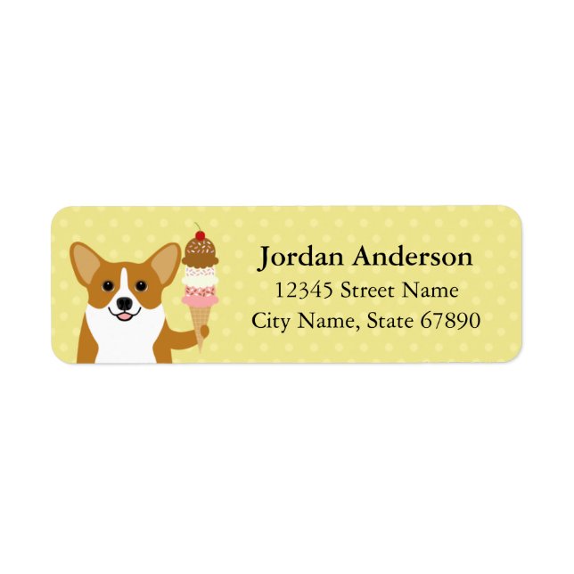 Étiquettes d'adresse de retour Corgi (Devant)