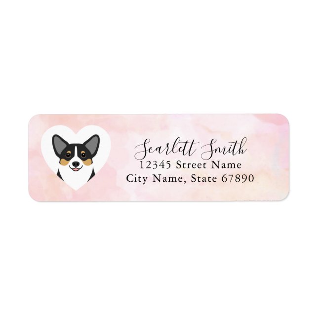Étiquettes d'adresse de retour Corgi (Devant)