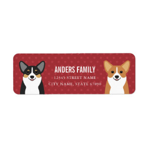 Étiquettes d'adresse de retour Corgi