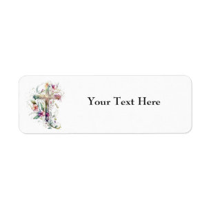 Étiquettes d'adresse de retour croisé floral