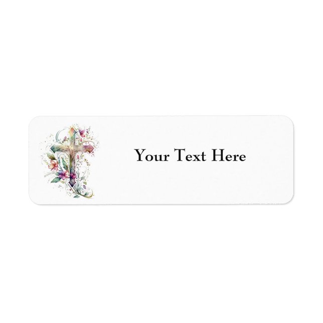 Étiquettes d'adresse de retour croisé floral (Devant)