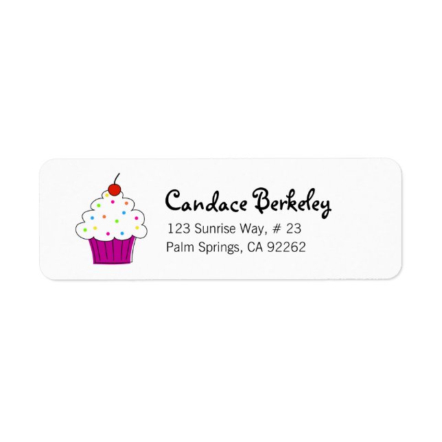 Étiquettes d'adresse de retour Cupcake (Devant)