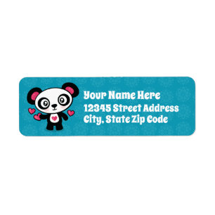 Étiquettes d'adresse de retour Cute Panda