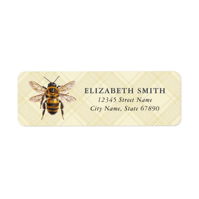 Étiquettes d'adresse de retour d'abeilles (Devant)