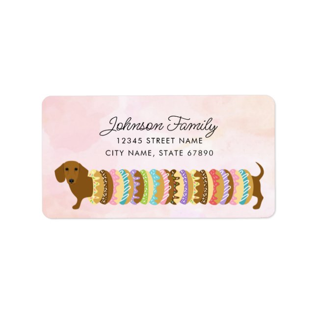 Étiquettes d'adresse de retour Dachshund (Devant)