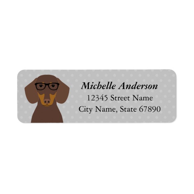 Étiquettes d'adresse de retour Dachshund (Devant)