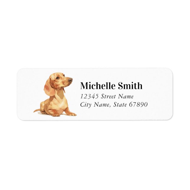 Étiquettes d'adresse de retour Dachshund (Devant)