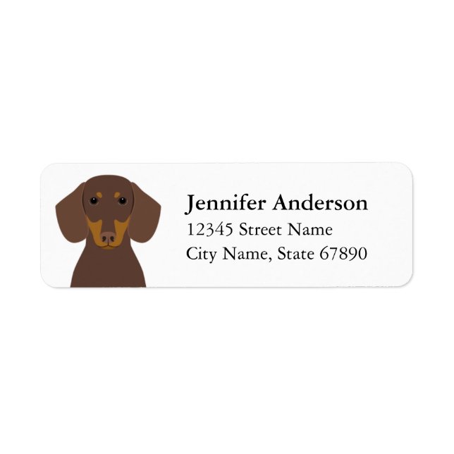 Étiquettes d'adresse de retour Dachshund (Devant)