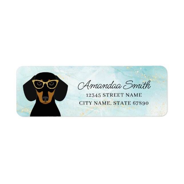 Étiquettes d'adresse de retour Dachshund (Devant)