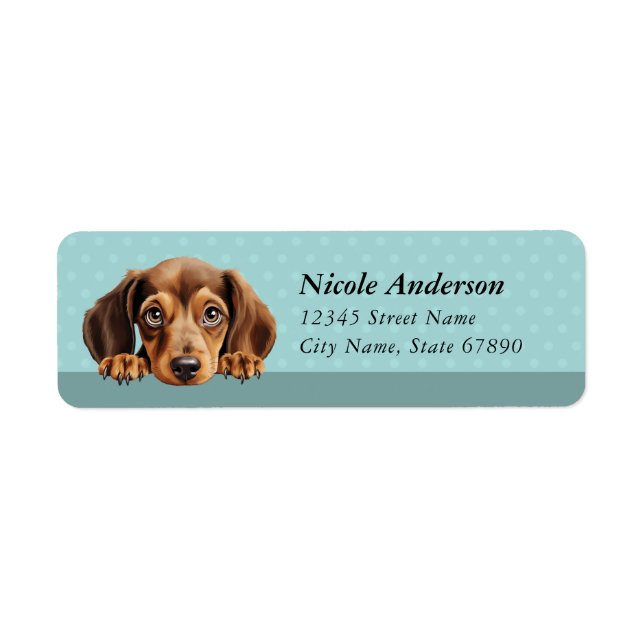 Étiquettes d'adresse de retour Dachshund (Devant)