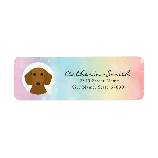 Étiquettes d'adresse de retour Dachshund (Devant)