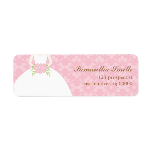 Étiquettes d'adresse de retour Damask et Floral (Devant)