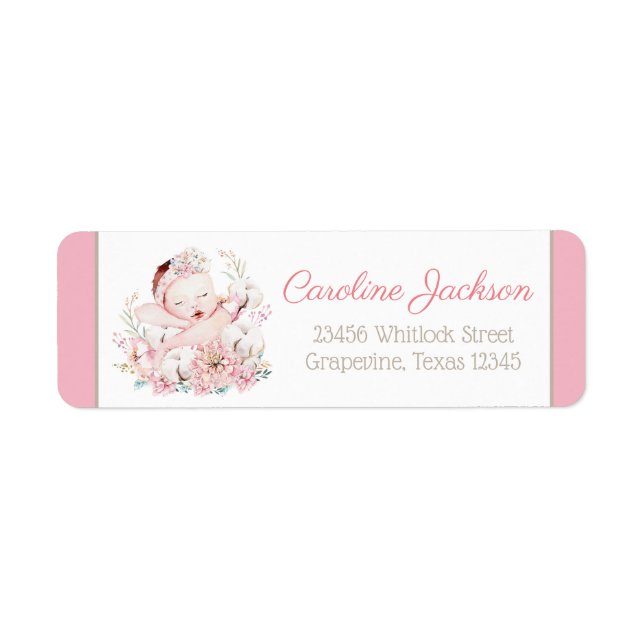 Étiquettes d'adresse de retour de Baby shower fill (Devant)