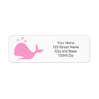 Étiquettes d'adresse de retour de baleine rose