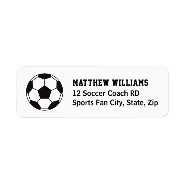Étiquettes d'adresse de retour de balle de footbal (Devant)
