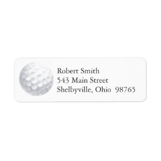 Étiquettes d'adresse de retour de balle de golf