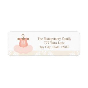 ÉTIQUETTES D'ADRESSE DE RETOUR DE BALLERINA TUTU M