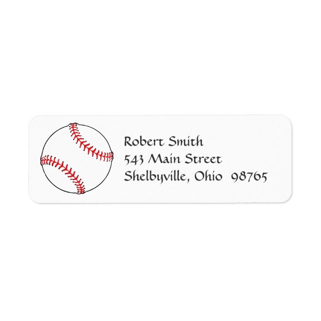 Étiquettes d'adresse de retour de baseball (Devant)