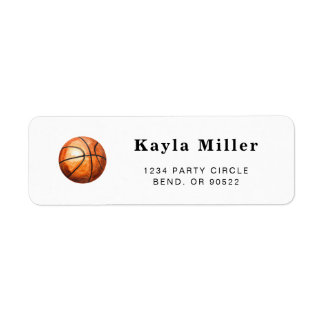 Étiquettes d'adresse de retour de basket-ball simp