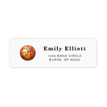Étiquettes d'adresse de retour de basketball