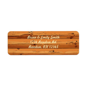 Étiquettes d'adresse de retour de bois de cabine d