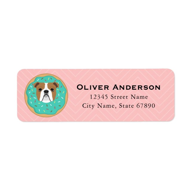 Étiquettes d'adresse de retour de Bulldog en angla (Devant)