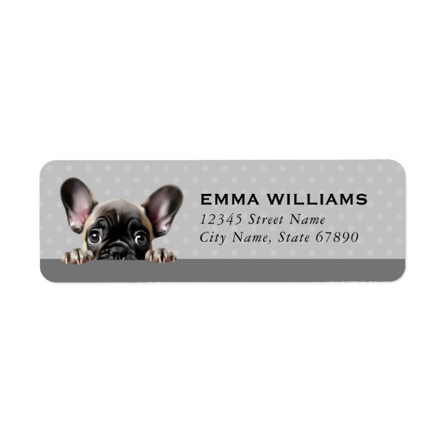 Étiquettes d'adresse de retour de Bulldog en franç (Devant)