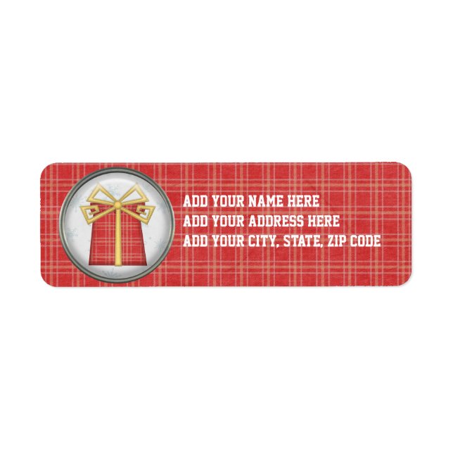 Étiquettes d'adresse de retour de cadeaux Red Plai (Devant)