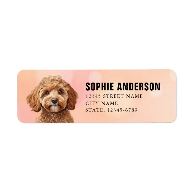 Étiquettes d'adresse de retour de Cavoodle (Devant)