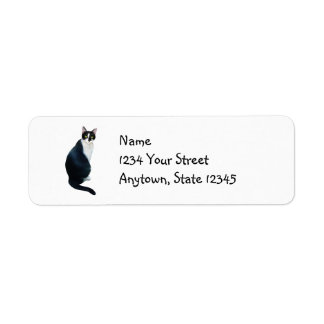 Étiquettes d'adresse de retour de chat noir et bla