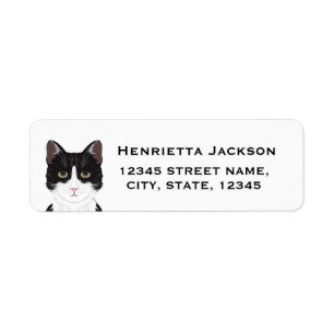 Étiquettes d'adresse de retour de chat personnalis